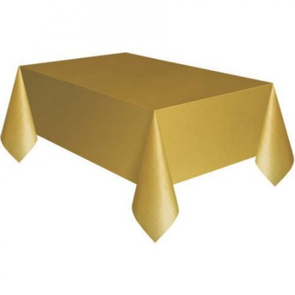 Parti Malzemeleri Plastik Masa Örtüsü Altın Renk 137X270 cm