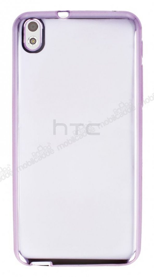 HTC Desire 816 Rose Gold Kenarlı Şeffaf Silikon Kılıf