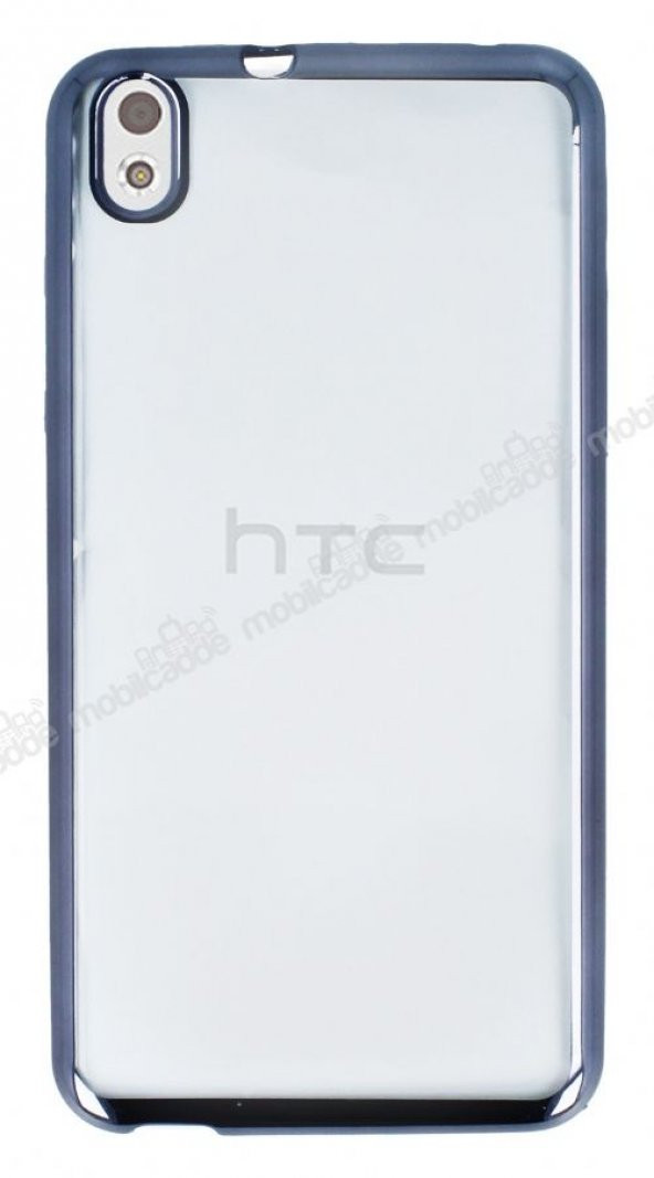 HTC Desire 816 Siyah Kenarlı Şeffaf Silikon Kılıf