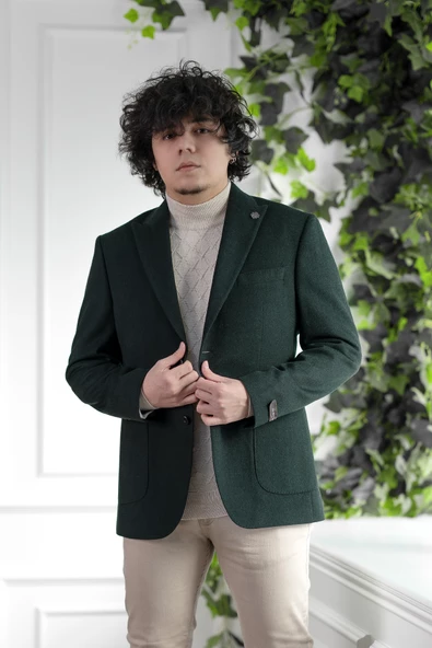 SİR REGULAR FİT KAŞMİR ÇİFT YIRTMAÇ ERKEK TEK CEKET - 6