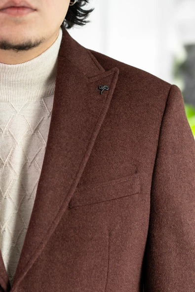 SİR REGULAR FİT KAŞMİR ÇİFT YIRTMAÇ ERKEK TEK CEKET - 4