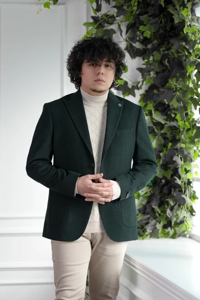 SİR REGULAR FİT KAŞMİR ÇİFT YIRTMAÇ ERKEK TEK CEKET - 7