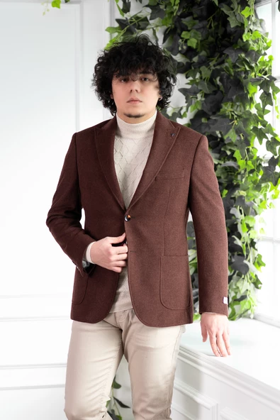 SİR REGULAR FİT KAŞMİR ÇİFT YIRTMAÇ ERKEK TEK CEKET - 3