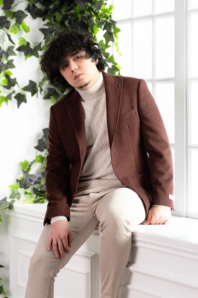 SİR REGULAR FİT KAŞMİR ÇİFT YIRTMAÇ ERKEK TEK CEKET