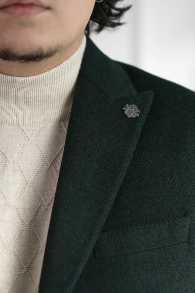 SİR REGULAR FİT KAŞMİR ÇİFT YIRTMAÇ ERKEK TEK CEKET - 8