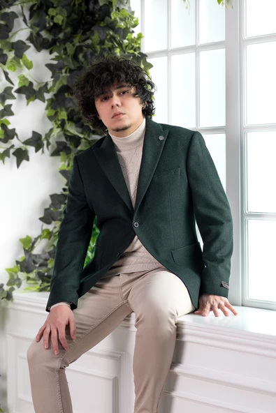 SİR REGULAR FİT KAŞMİR ÇİFT YIRTMAÇ ERKEK TEK CEKET - 5