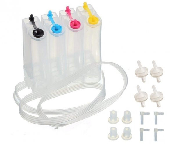 Photo Print 4 Renk Canon E414 Yazıcı Için Pg-46 / Cl-56 Uyumlu Şeffaf Bitmeyen Kartuş Tankı (Boş)