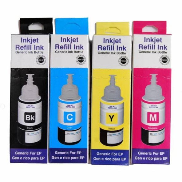 EPSON Ecotank L110  T664 4 RENK İTHAL MUADİL MÜREKKEP SETİ