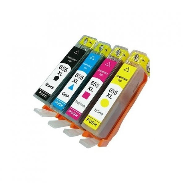 Photo Print HP Deskjet 3525 655XL 4 Renk Ithal Muadil Kartuş Seti - 2