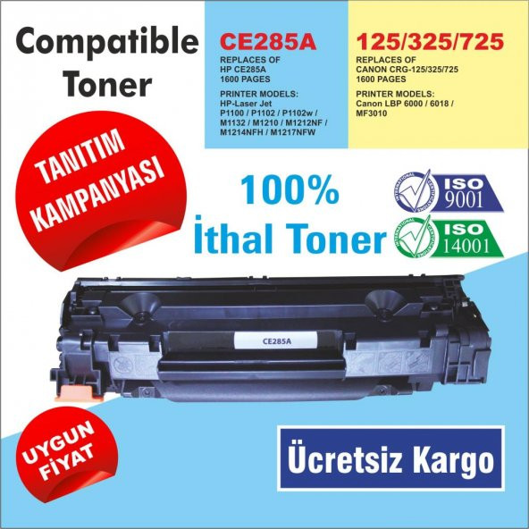 HP CE285A 85A İTHAL TONER P1102/1132/1212-1217