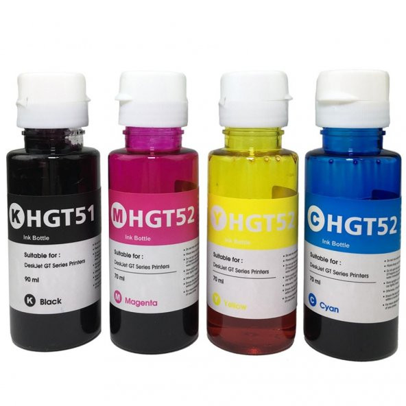 HP Smart Tank 500, 515, 530, 615 için 4 Renk Muadil Mürekkep Seti - 2