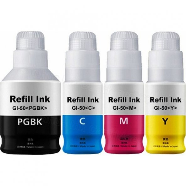 Photo Print Canon Pixma G5030 (Yeni Seri) 4 Renk Mürekkep Seti - Renkli