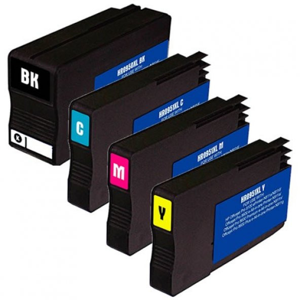 Ekoset HP 950XL-HP 951XL BK-C-M-Y Muadil kartuş 1 TAKIM
