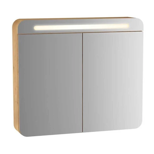 VitrA Sento Aydınlatmalı Dolaplı Ayna 80 cm Açık Meşe 60896 - 3