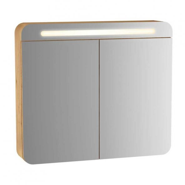VitrA Sento Aydınlatmalı Dolaplı Ayna 80 cm Açık Meşe 60896