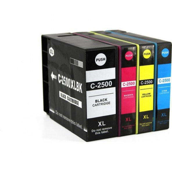 Premium Canon Maxıfy 2500Xl Uyumlu Yüksek Kapasiteli 4 Renk Muadil Kartuş Seti