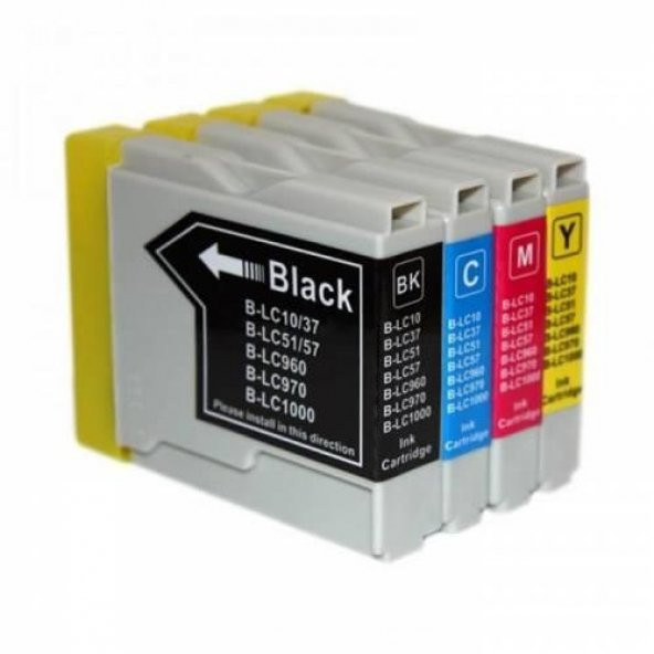 Brother LC-37/LC-57/LC-1000 Muadil Takım Kartuş 4lü Set /DCP-130C