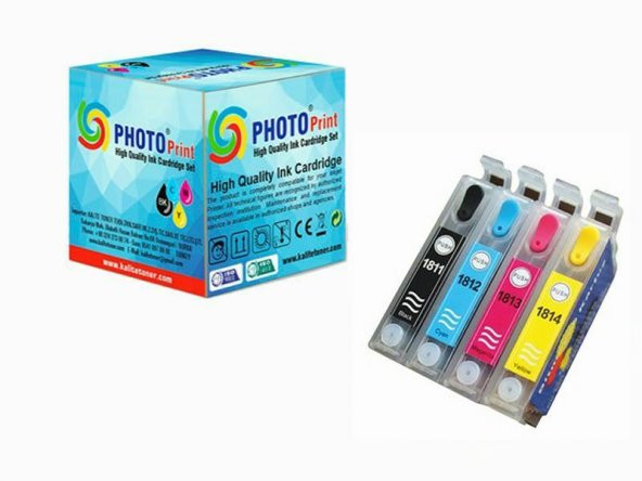 Epson Expression Home XP-313 18XL 1811-1814 4 Renk Muadil Kartuş Seti