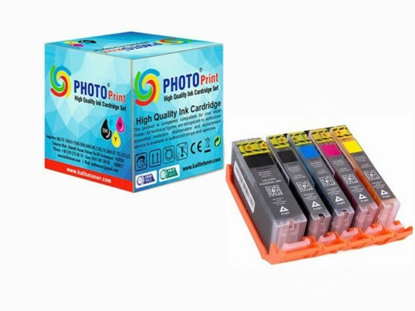 Premium Canon Pıxma TS5050 Uyumlu 5 Renk Muadil Kartuş Seti