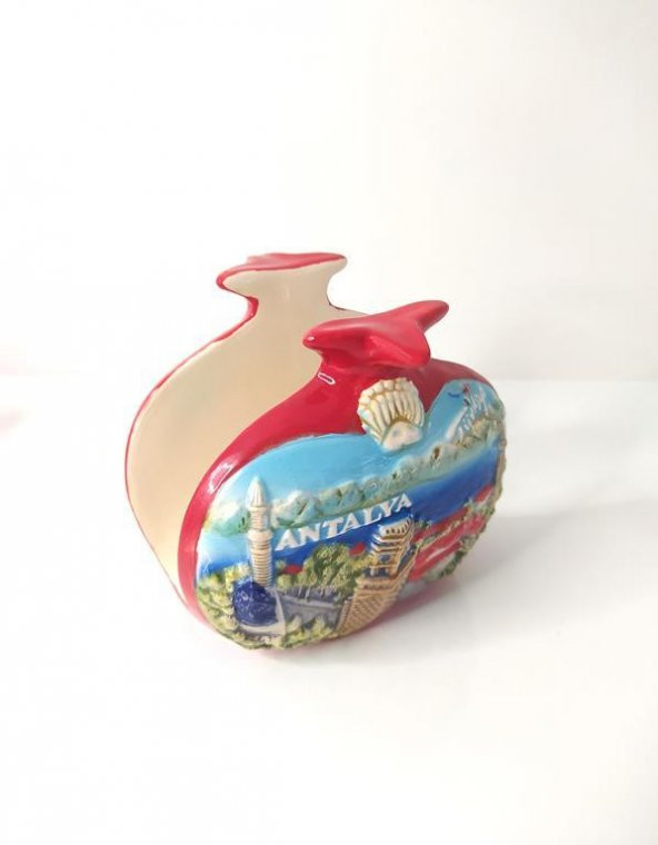 Otantik Peçetelik Antalya Kemer Temalı El Yapımı Seramik Peçetelik - 2