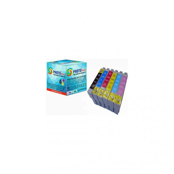 Photo Print Epson Stylus Photo PX810FW Uyumlu 6 Renk Muadil Kartuş Seti T0801-T0802-T0803-T0804-T0805-T0806