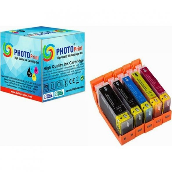 Photo Print Pixma TS6150 PGI-580XL-CLI-581XL 5 Renk Muadil Kartuş Seti - Resim 2