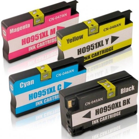 Photo Print HP Officejet Pro 8610 Kartuş Set 4 Renk Takım Muadil Yüksek Kapasite 950XL-951XL