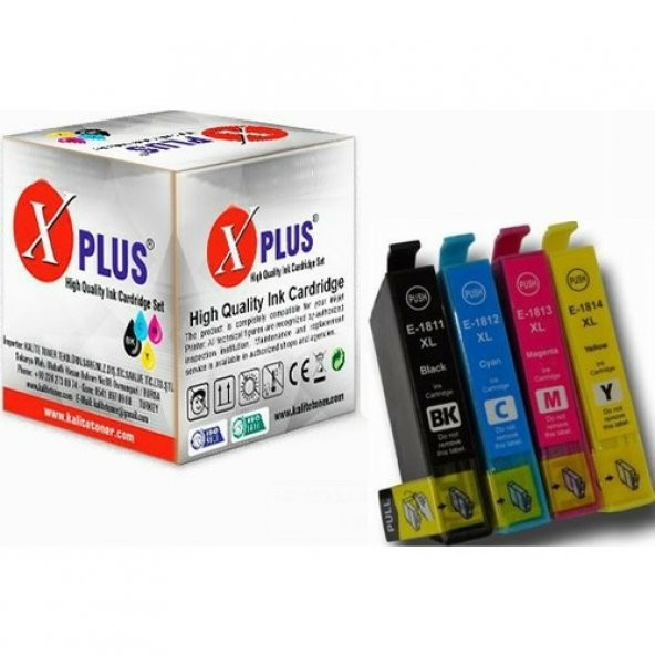 Epson Expression Home Xp-33 Muadil Kartuş Set 4 Renk Takım 18XL T1811-1814XL