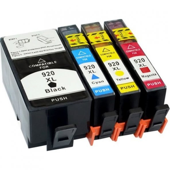 Photo Print HP Officejet 6500 Kartuş Set 4 Renk Takım Muadil Yüksek Kapasite 920XL