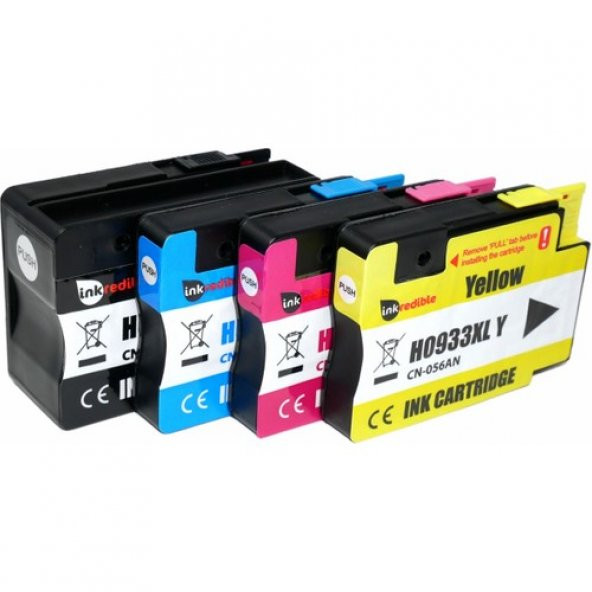 Photo Print HP 932XL-HP 933XL 4 Renk Muadil Kartuş Officejet 7510/7610/7612/7110/6700/6600/6100