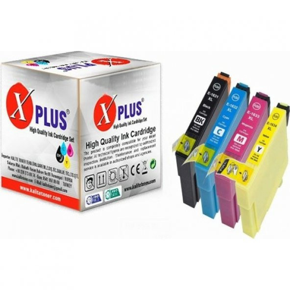 Xplus Workforce 16XL WF-2010W Uyumlu T1631-1634XL 4 Renk Muadil Kartuş Takım - Resim 2