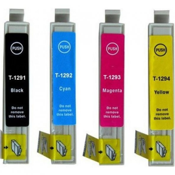 Xplus Epson Stylus SX440W Uyumlu T1291-1292-1293-1294 4 Renk Muadil Kartuş Takım - Resim 2