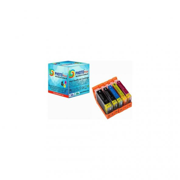 Photo Print Canon Pixma TS8150 PGI-580XL-CLI-581XL 5 Renk Muadil Kartuş Seti