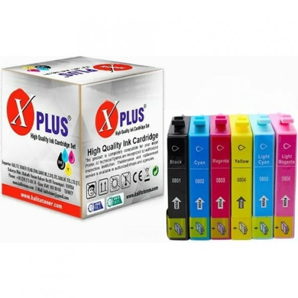 Xplus Epson Stylus Photo R360 Uyumlu 6 Renk Muadil Kartuş Seti T0801-T0802-T0803-T0804-T0805-T0806 ürün görseli 1