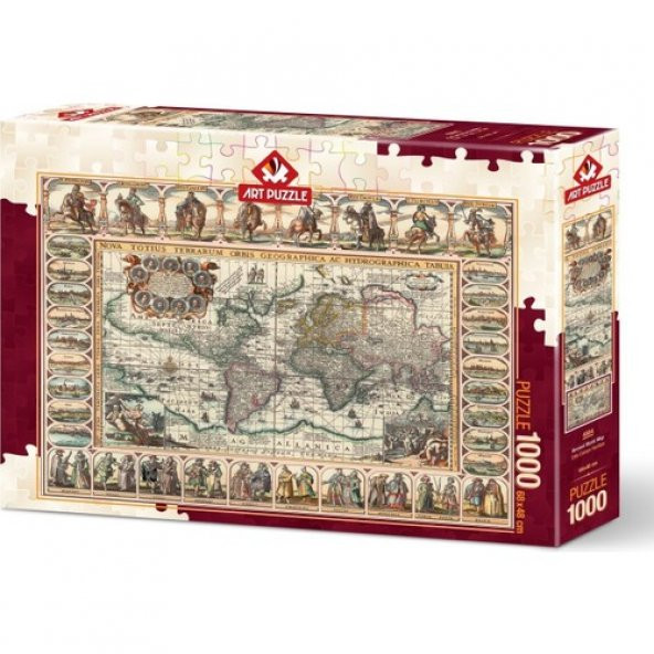 Art Puzzle 1000 Parça Eski Dünya Haritası 4584