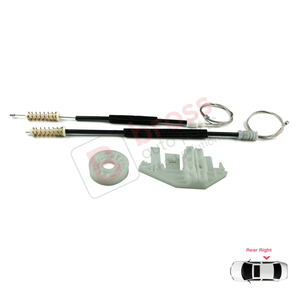 Peugeot 406 8B 8E/F 1995-2004 4/5 Kapı 0130821924 İçin Arka Sağ Kapı Cam Kriko Tamir Seti - Resim 4