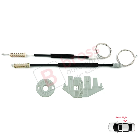 Peugeot 406 8B 8E/F 1995-2004 4/5 Kapı 0130821924 İçin Arka Sağ Kapı Cam Kriko Tamir Seti - Resim 2