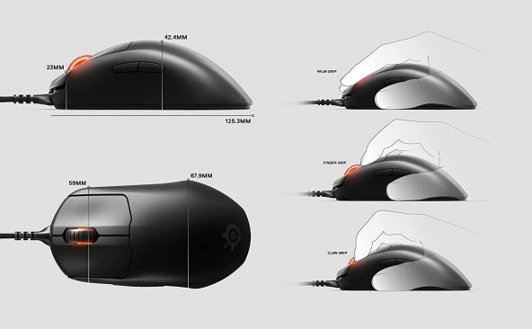 SteelSeries Prime+ Plus RGB Optik FPS Gaming Oyuncu Mouse - 4