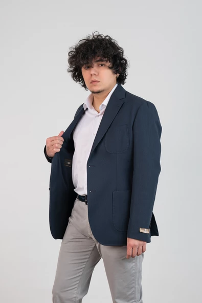 SİR SLİMFİT TORBA CEP DOKULU ASTARSIZ ERKEK TEK CEKET - 4