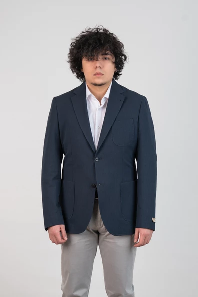 SİR SLİMFİT TORBA CEP DOKULU ASTARSIZ ERKEK TEK CEKET - 3