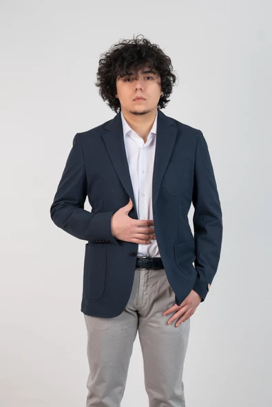 SİR SLİMFİT TORBA CEP DOKULU ASTARSIZ ERKEK TEK CEKET - 2