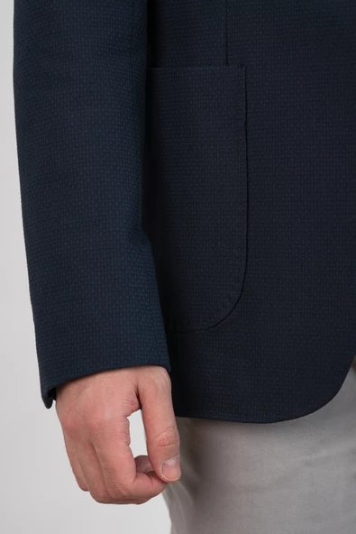 SİR SLİMFİT TORBA CEP DOKULU ASTARSIZ ERKEK TEK CEKET - 6