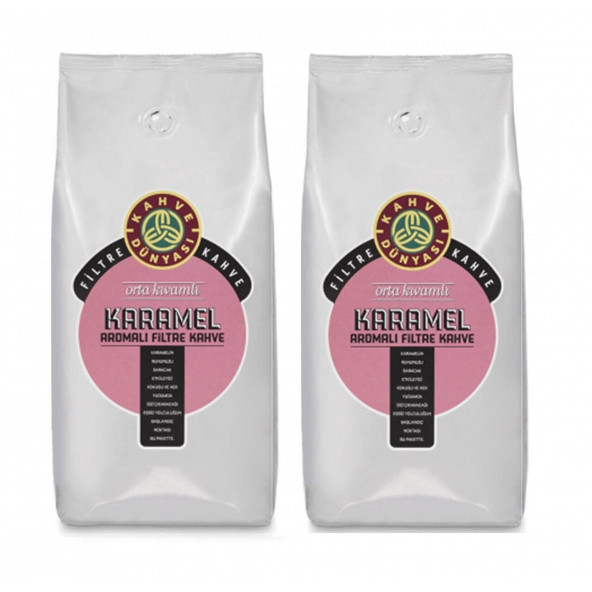 Kahve Dünyası Karamel Aromalı Filtre Kahve Çekirdek 2 Adet 1 kg