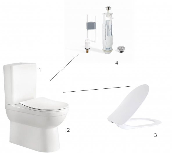 Creavit Letoon Kanalsız Duvara Dayalı Klozet Seti (4 Parça) - 4