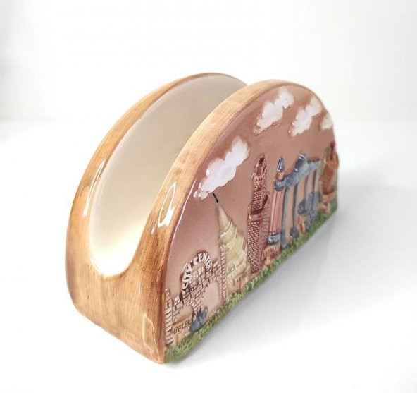 Otantik Peçetelik Antalya Kemer Temalı Seramik Peçetelik 10899 - 4