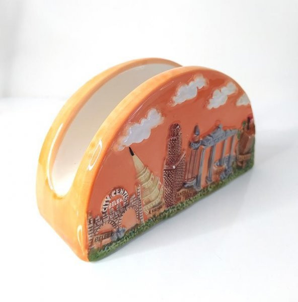 Otantik Peçetelik Antalya Kemer Temalı Seramik Peçetelik - 3