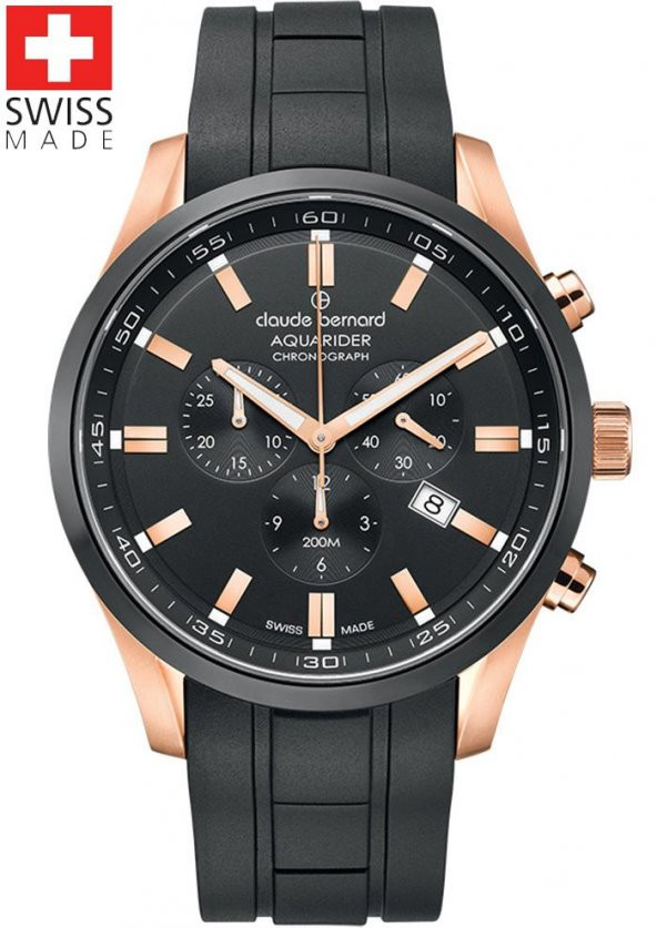 Claude Bernard 10222.37RNCA.NIR AQUARIDER CHRONOGRAPH Erkek Kol Saati