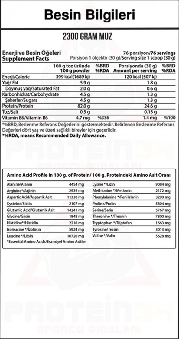 Hardline Whey 3 Matrix Protein Tozu 2300 Gr 76 Servis Muz Aroma - 2