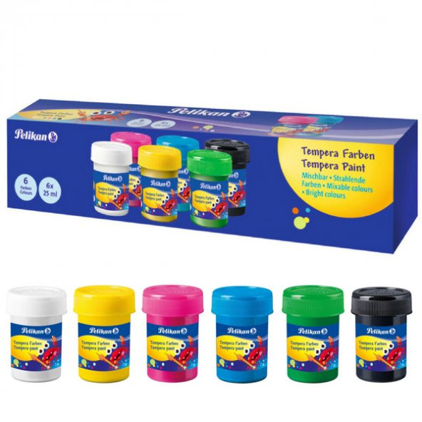 Pelikan Guaj Boya 6 Renk 6x25=150 ML - 48 Adetli Paket
