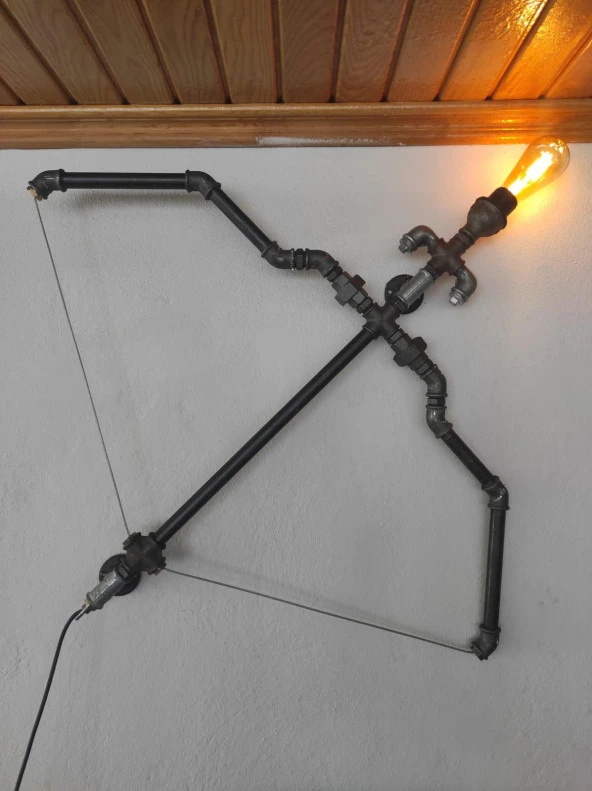 Vintage el yapımı Ok ve Yay endüstriyel lamba, Diriliş Ok Yay Duvar Apliği Dekoratif Lamba